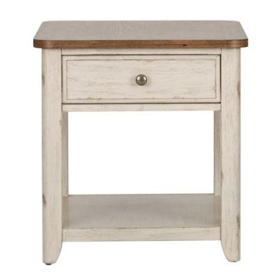 Farmhouse Reimagined End Table with Basket - 652-OT1020