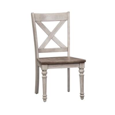 Cottage Lane X Back Wood Seat Side Chair - 350-C3000S