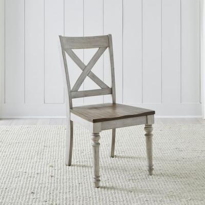 Cottage Lane X Back Wood Seat Side Chair - 350-C3000S