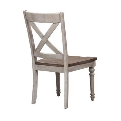 Cottage Lane X Back Wood Seat Side Chair - 350-C3000S