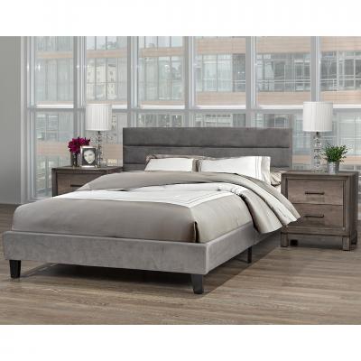 Allie Queen Size Platform Bed In Grey - LX895-Q-GR