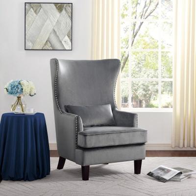 Tonier Collection Accent Chair in Velvet - 1036GY-1