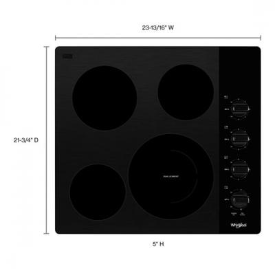 24" Whirlpool Compact Electric Ceramic Glass Cooktop - WCE55US4HB