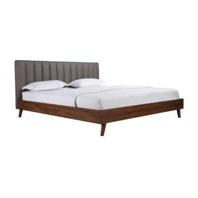 Sasha Collection King Platform Bed with Upholstered Headboard - 5891GYK