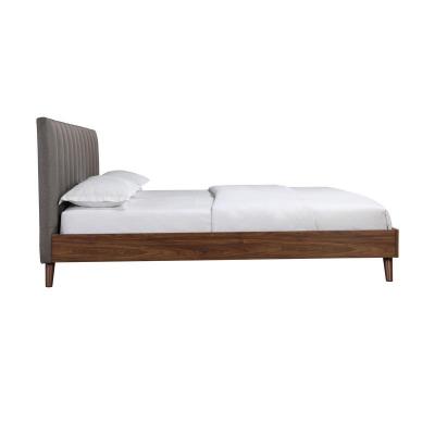 Sasha Collection King Platform Bed with Upholstered Headboard - 5891GYK