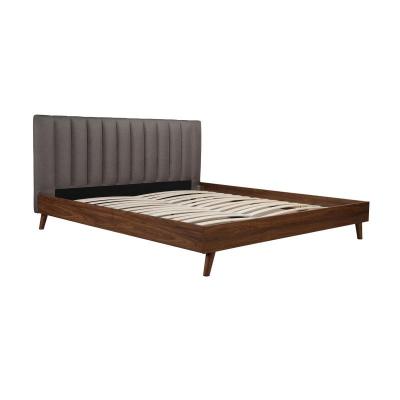 Sasha Collection King Platform Bed with Upholstered Headboard - 5891GYK