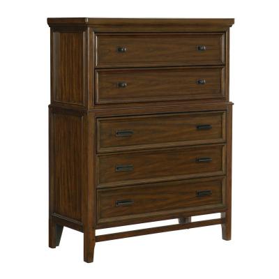 Frazier Park Collection Chest in Brown Cherry Finish - 1649-9