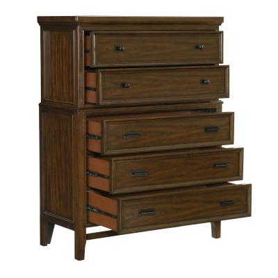 Frazier Park Collection Chest in Brown Cherry Finish - 1649-9