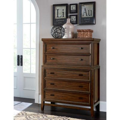 Frazier Park Collection Chest in Brown Cherry Finish - 1649-9