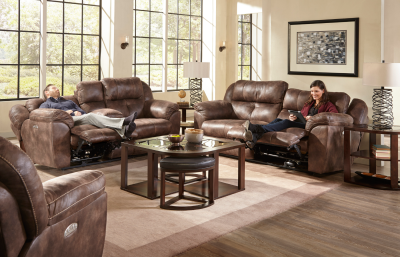 Catnapper Ferrington Power Reclining Leather Look Fabric Sofa - 761891 1300-89