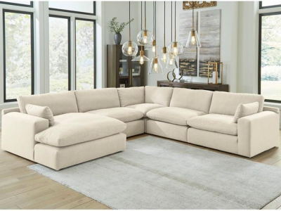 Benchcraft Elyza Fabric 5 Piece Sectional in Linen - 1000616 / 1000646 / 1000677 / 1000646 / 1000665