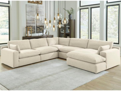 Benchcraft Elyza Fabric 5 Piece Sectional in Linen - 1000664 / 1000646 / 1000677 / 1000646 / 1000617