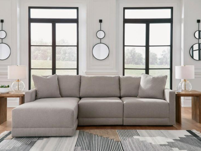 Benchcraft Katany Fabric 3 Piece Sectional with Chaise in Shadow - 2220116 / 2220146 / 2220165