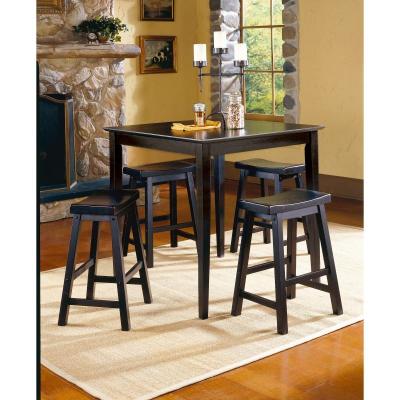 Saddleback Collection 5-Piece Pack Counter Height Dining Set - 5302BK