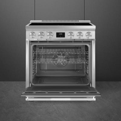 30" SMEG Freestanding Professional Induction Range in Stainless Steel - SPR30UIMX