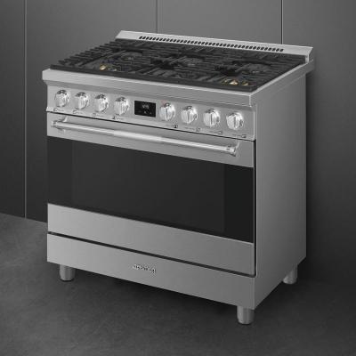 36" SMEG Freestanding Professional Gas Range in Stainless Steel - SPR36UGGX