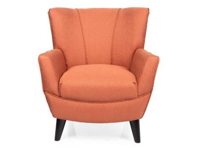 Decor-Rest Stationary Fabric Accent Chair in Zigzag Rust - 2114C-ZR