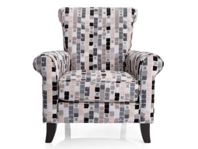 Decor-Rest Stationary Fabric Accent Chair in Rubic Pewter - 2470C-RP