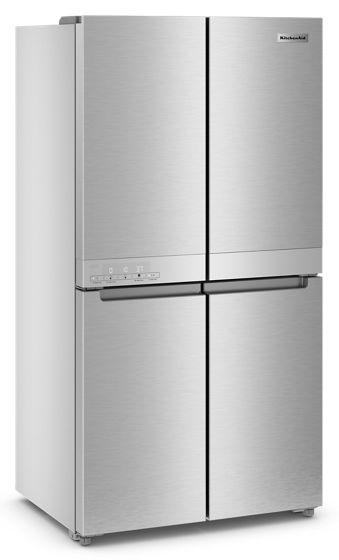 36" KitchenAid 19.4 Cu. Ft. Wide Counter-Depth 4-Door Refrigerator with PrintShield Finish - KRQC506MPS