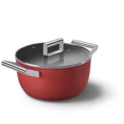 SMEG 50's Style Cookware Casserole With 24 Inch Diameter In Red - CKFC2411RDM