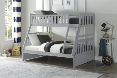 Orion Collection Twin Over Full  Bunk Bed in Gray Finish - B2063-TF-K