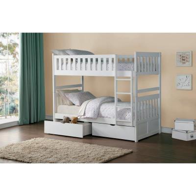 Galen Collection Twin Over Twin Bunk Bed with Storage Box - B2053W-1*T