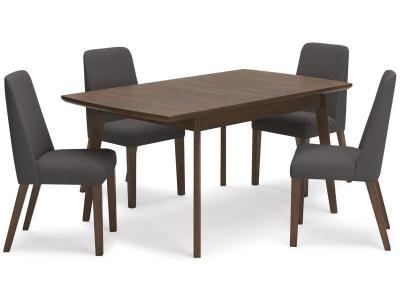 Lyncott 5 Piece Rectangular Dining Set - D615-35-5PC-DKG-K Dark Gray Chairs