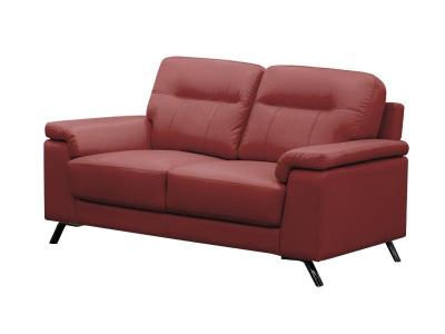 Bellmar Cherry Red Leather Loveseat - BELLMAR-LOVE-1185