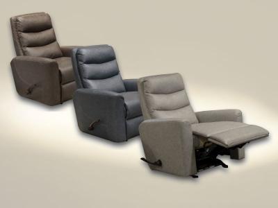 Catnapper Jet Silver Fabric Glider Recliner - 2620-6-1419-18