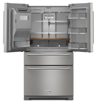 36" KitchenAid 26.2 Cu. Ft. FreeStanding French Door Refrigerator - KRMF536RPS