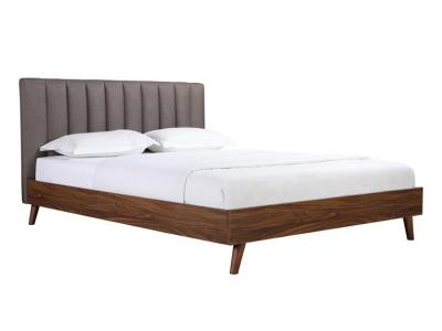 Sasha Collection Queen Platform Bed with Upholstered Headboard - 5891GYQ-K