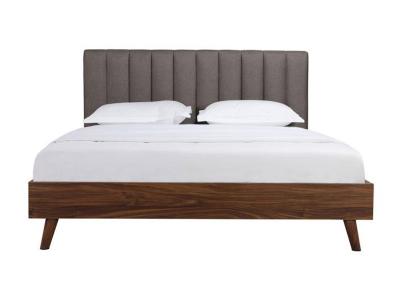 Sasha Collection Queen Platform Bed with Upholstered Headboard - 5891GYQ-K