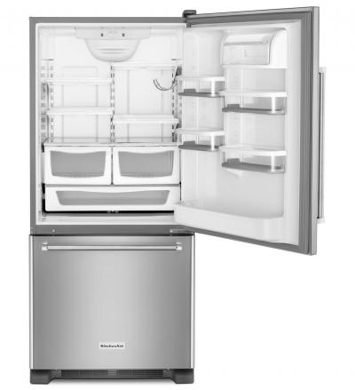 30" KitchenAid 19 Cu. Ft. Full Depth Non Dispense Bottom Mount Refrigerator - KRBR109ESS