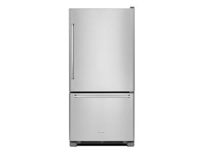 30" KitchenAid 19 Cu. Ft. Full Depth Non Dispense Bottom Mount Refrigerator - KRBR109ESS