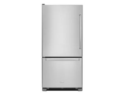 30" KitchenAid 19 Cu. Ft. Full Depth Non Dispense Bottom Mount Refrigerator - KRBL109ESS