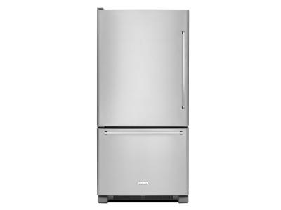 33" KitchenAid 22 Cu. Ft. Full Depth Non Dispense Bottom Mount Refrigerator - KRBL102ESS