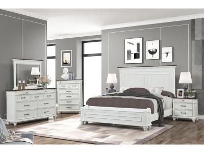 Charlotte 6 piece Queen Bedroom Set White/Grey - C8495A-Q6PC-K