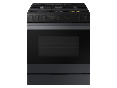 30" Samsung 6.0 Cu. Ft. Gas Slide-In Range with Air Sous Vide in Matte Black Steel - NSG6DG8500MTAA