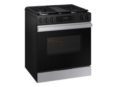 30" Samsung 6.0 Cu. Ft. Slide-in Gas Range with Fan Convection in Stainless Steel - NSG6DG8300SRAA