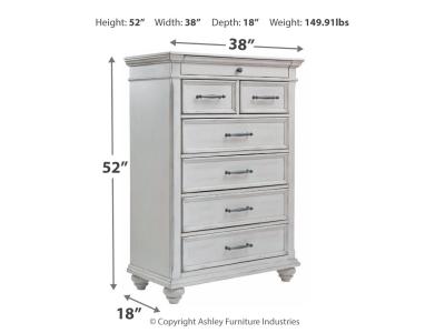 Benchcraft Kanwyn Whitewash Chest with 7 Drawers - B777-46