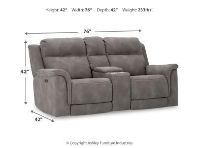 Next-Gen DuraPella PWR REC Loveseat/CON/ADJ HDRST in Slate - 5930118C