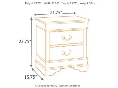 Two Drawer Night Stand B376-92