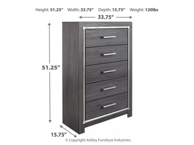 Five Drawer Chest/Lodanna/Gray B214-46