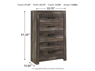 Five Drawer Chest/Wynnlow/Gray B440-46