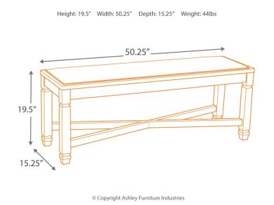 Large UPH Dining Room Bench D647-00