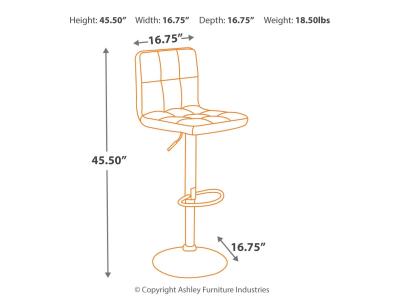 Tall UPH Swivel Barstool(2/CN) D120-130