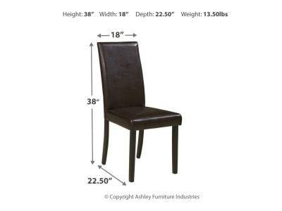 Kimonte Dining Side Chair in Dark Brown - D250-02