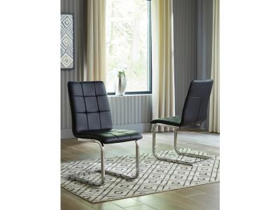 Madanere Dining Side Chair in Black/Chrome Finish - D275-01