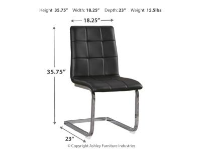 Madanere Dining Side Chair in Black/Chrome Finish - D275-01