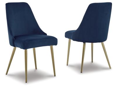 Wynora Dining Side Chair in Blue/Gold Finish - D292-01